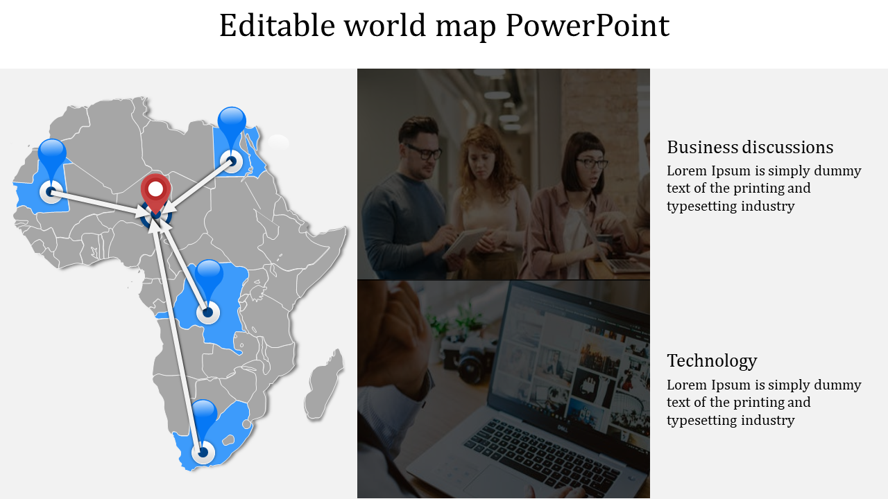 Editable World Map PowerPoint Presentation Template