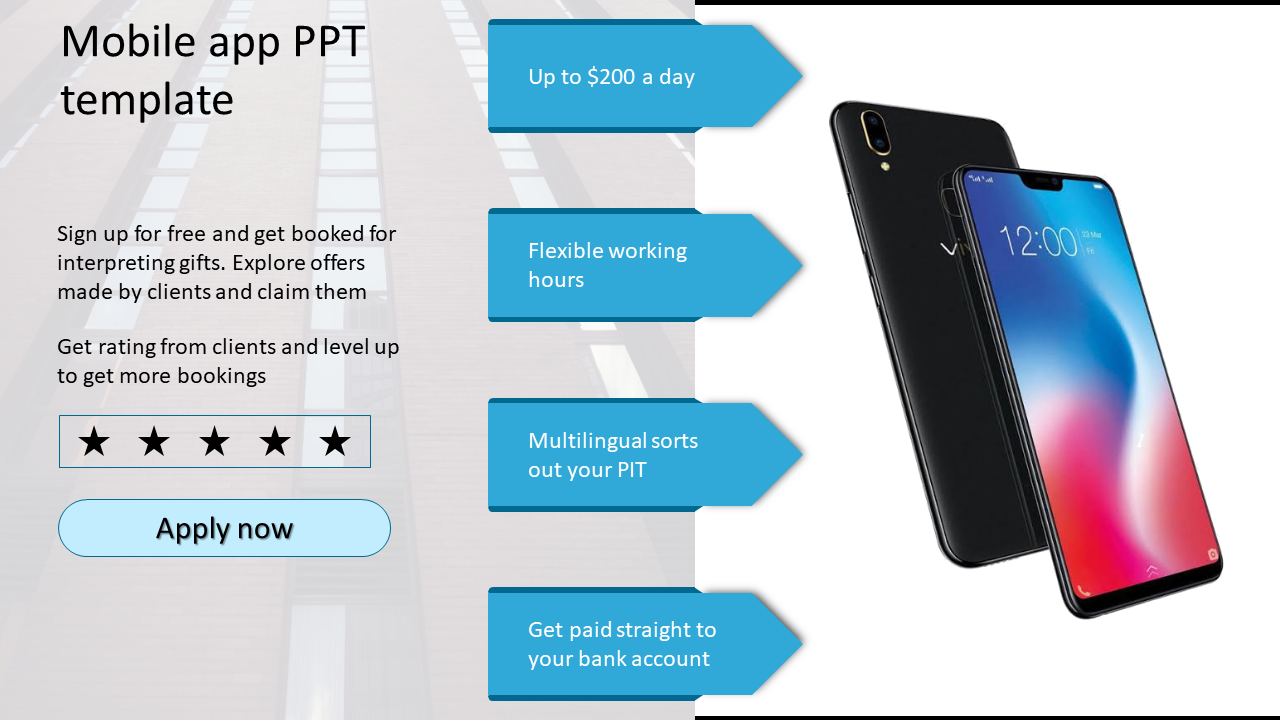 Download The Best Mobile App PPT Template Slide Themes