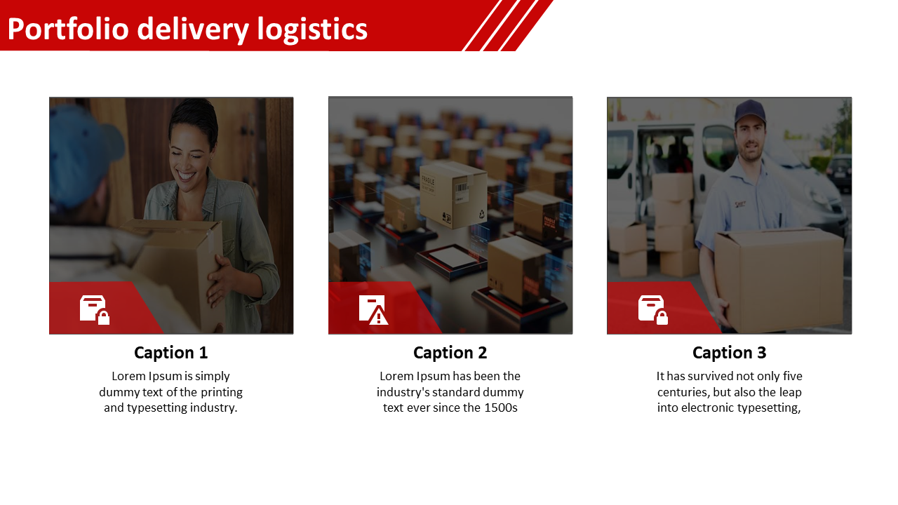 Logistics Delivery Portfolio PowerPoint Template and Google Slides