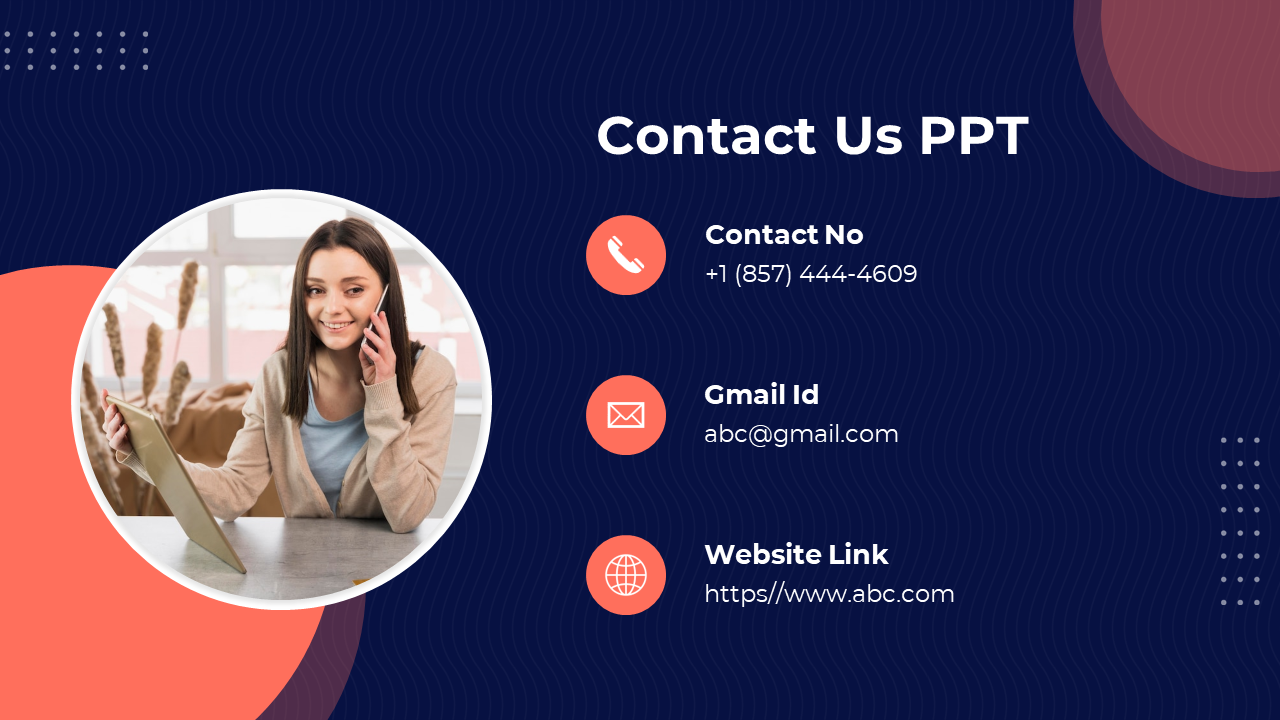 Customized Contact Us PPT And Google Slides Template