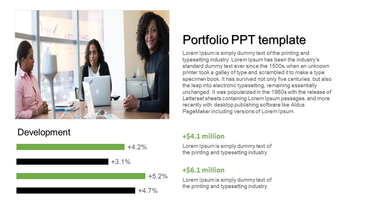 Portfolio PPT Template for Professional Highlights