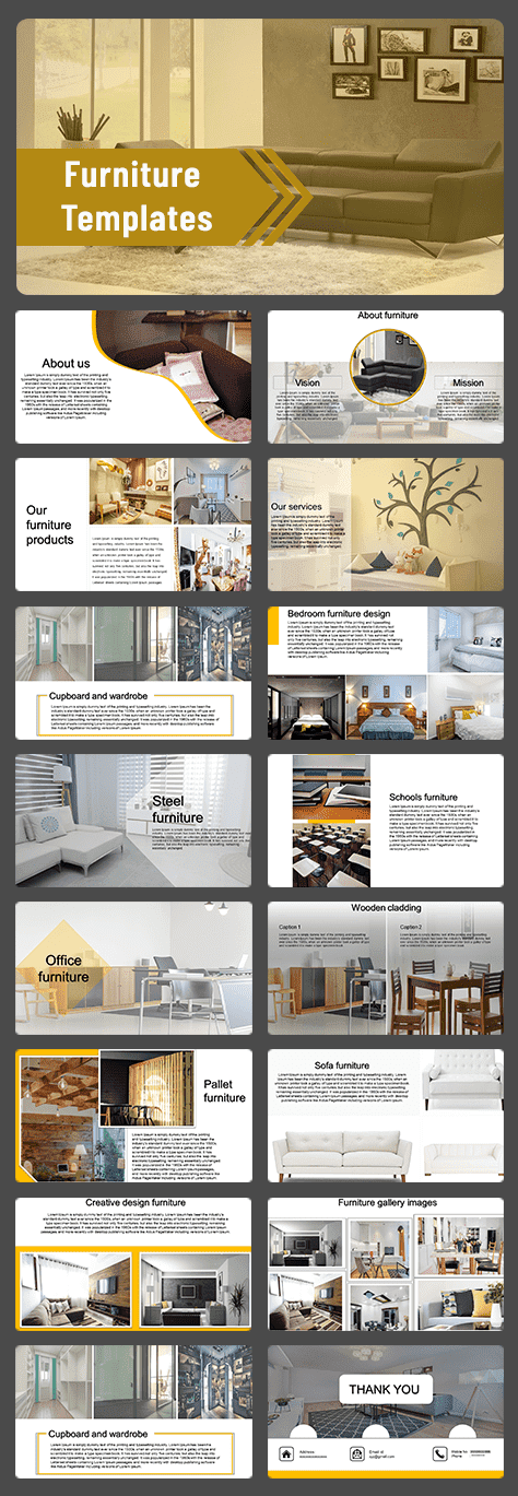 A Sixteen Noded Furniture Powerpoint Template Slideegg