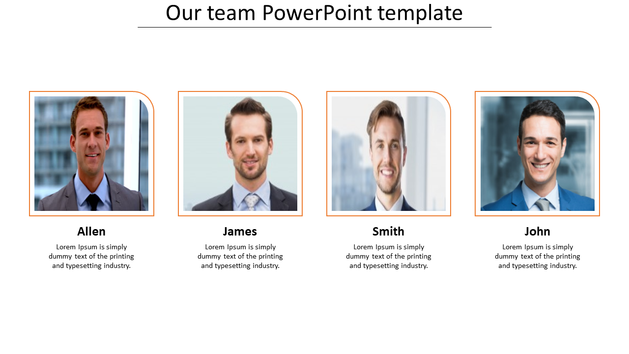 Elegant Our Team PowerPoint Template And Google Slides