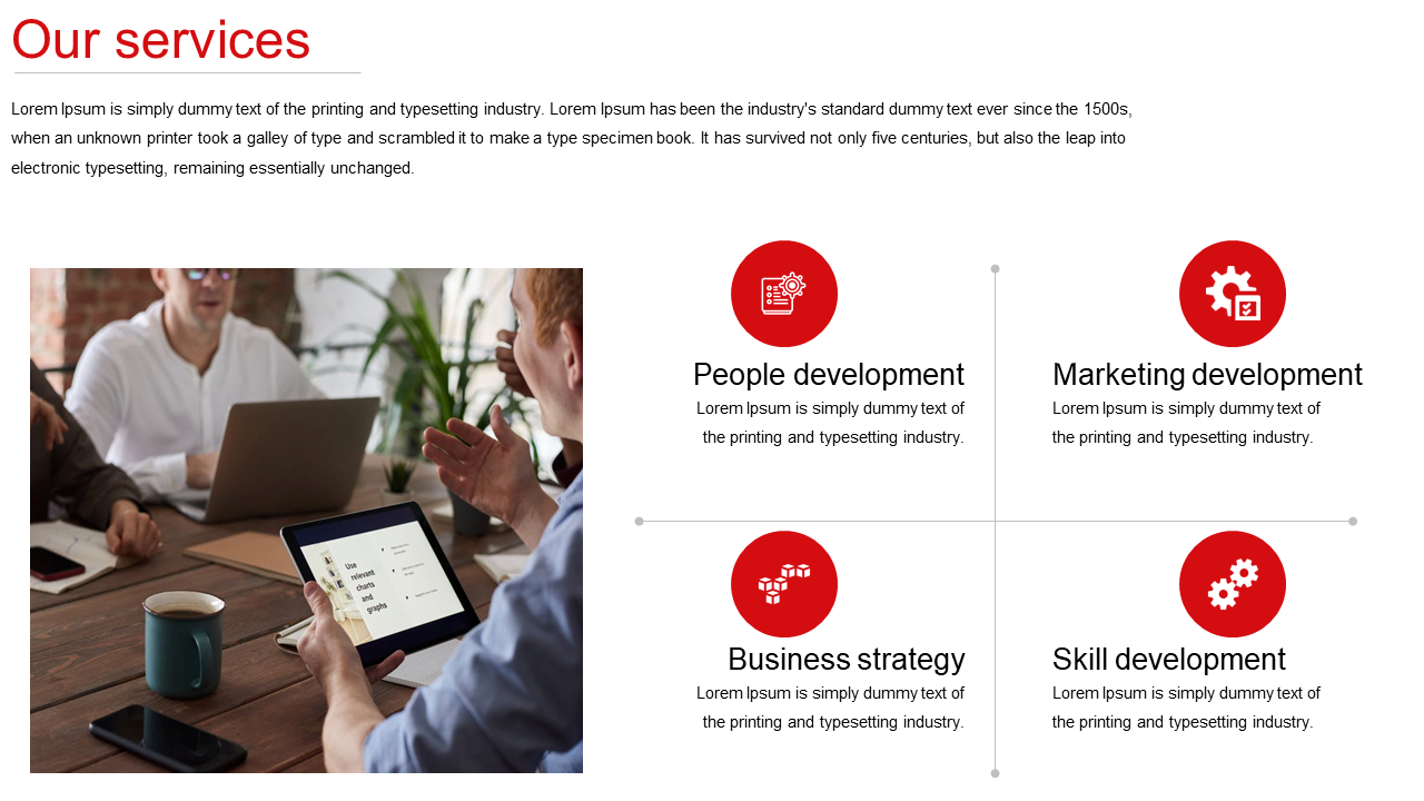 Amazing Our Services Presentation Template-Matrix Model