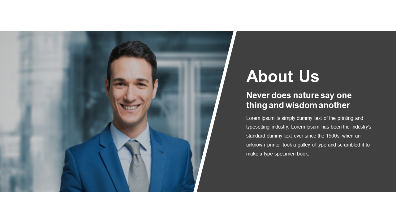 Get Our About Us PowerPoint Template Design With Background