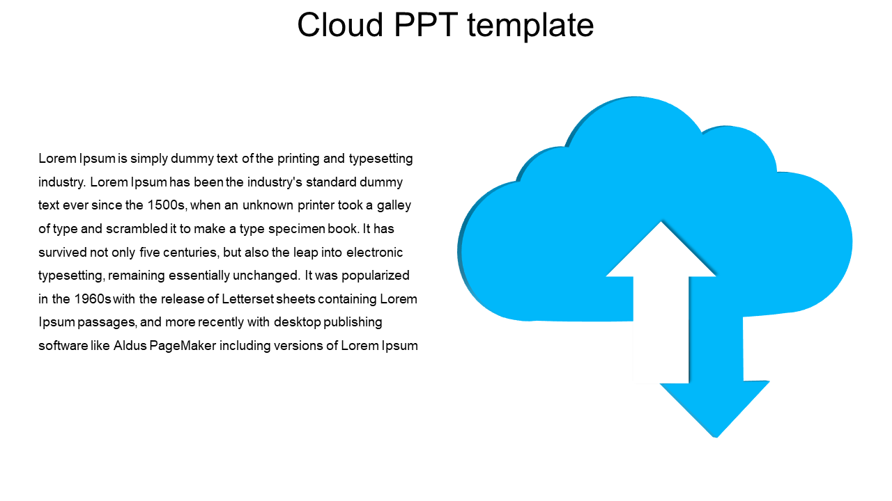 Best Cloud PPT Template And Google Slides With One Node