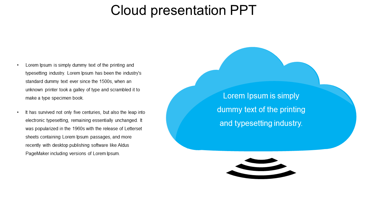 Elegant Cloud Presentation PPT Template And Google Slides