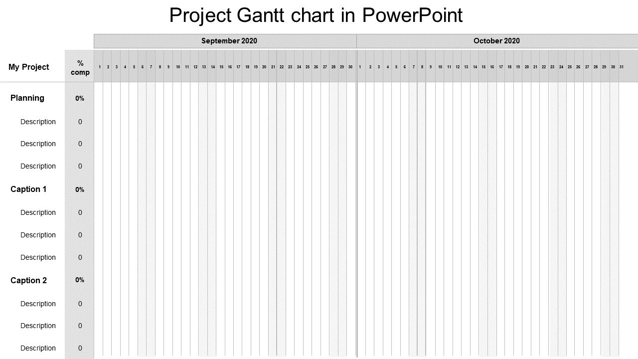 Project Gantt Chart in PowerPoint for Timeline Management