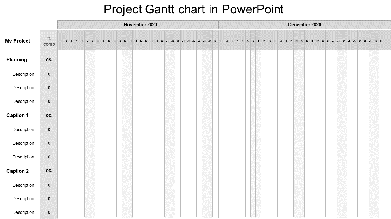 Project Gantt Chart in PowerPoint for Detailed Scheduling