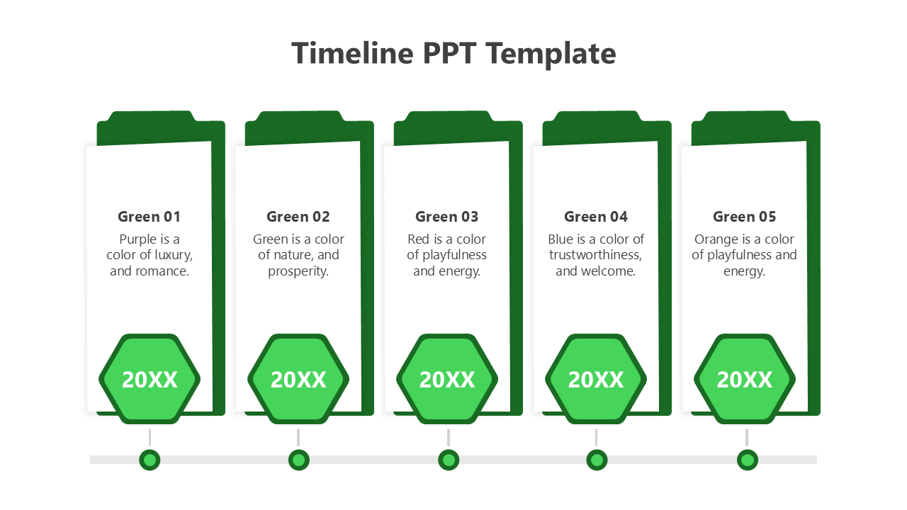 Green Color Timeline PPT And Google Slides Template