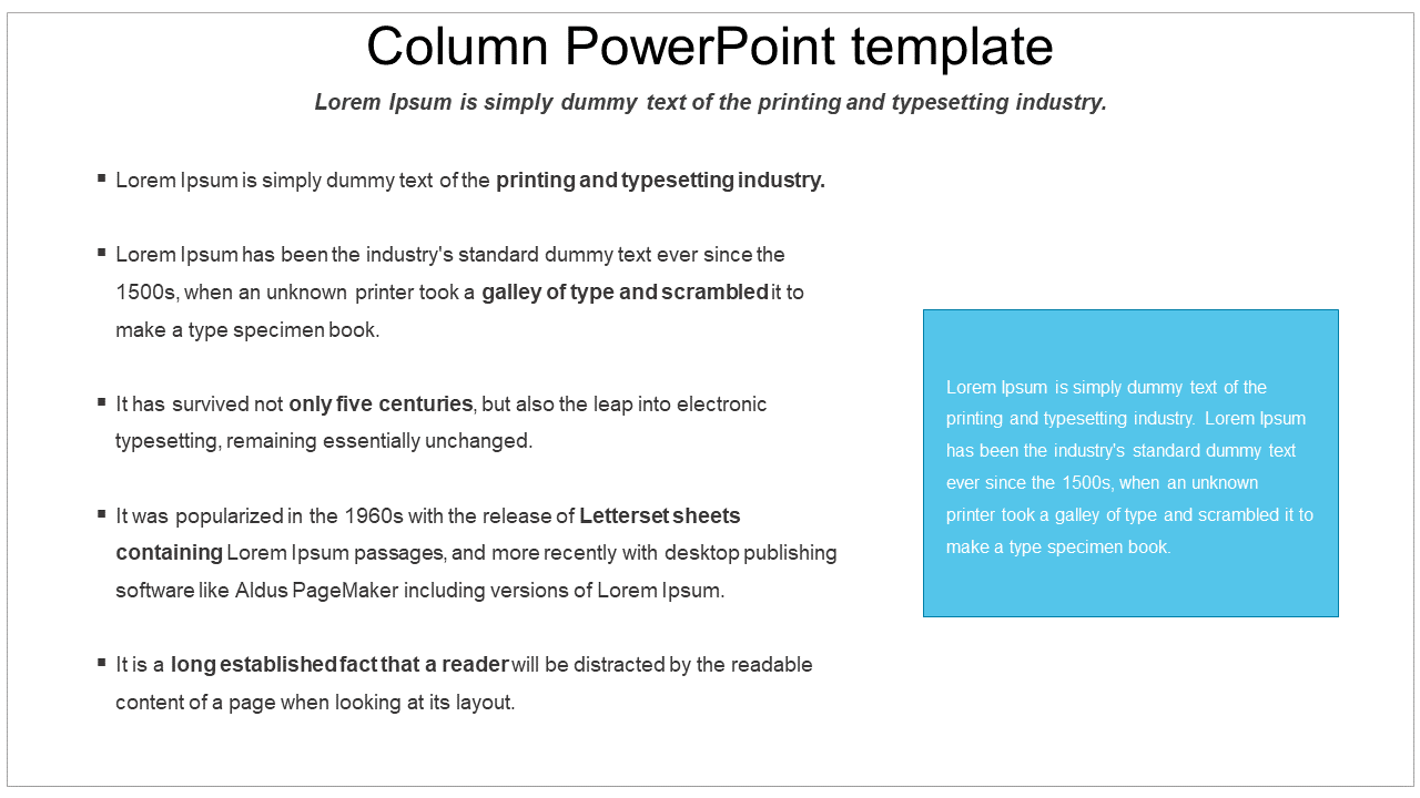 Simple Column PowerPoint Template And Google Slides