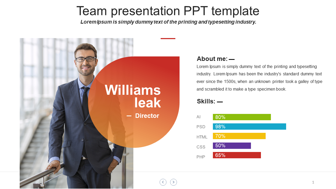 Attractive Team PPT Presentation Template Slide Design