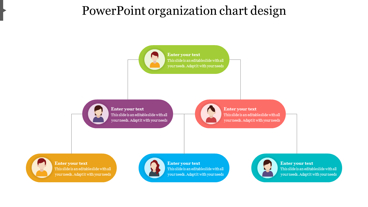 Imaginative PowerPoint Organization Chart Design Slides