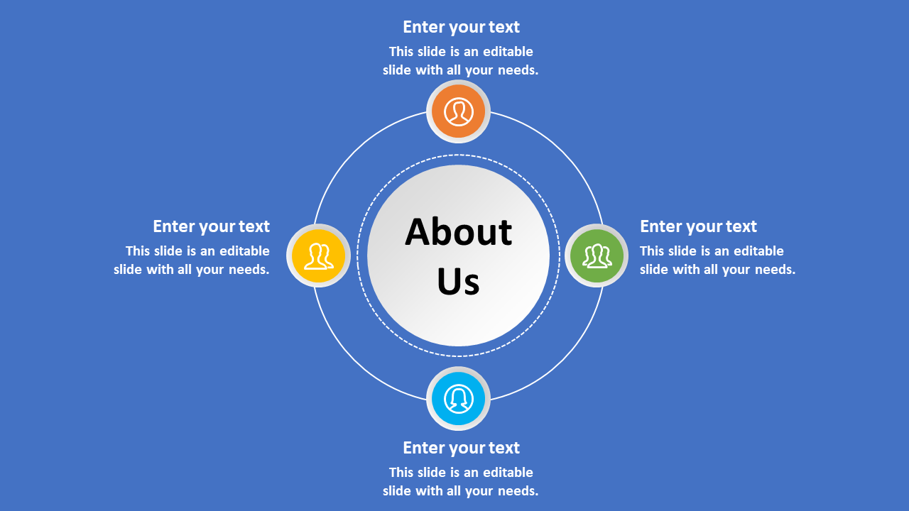 Circular About Us PowerPoint Slide Template Presentation