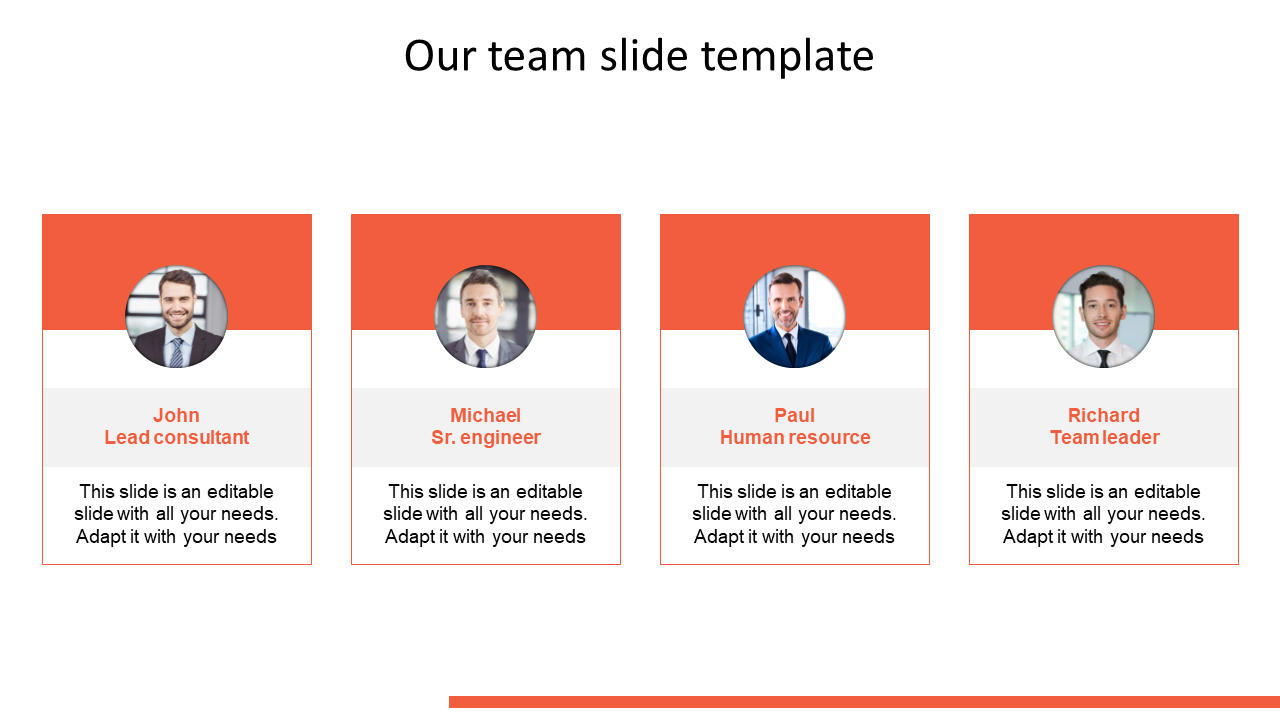 our team slide template model