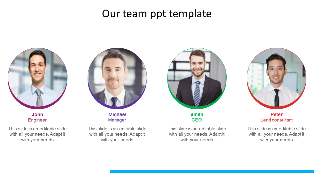 Our Team PPT Template Circle Model For Presentation