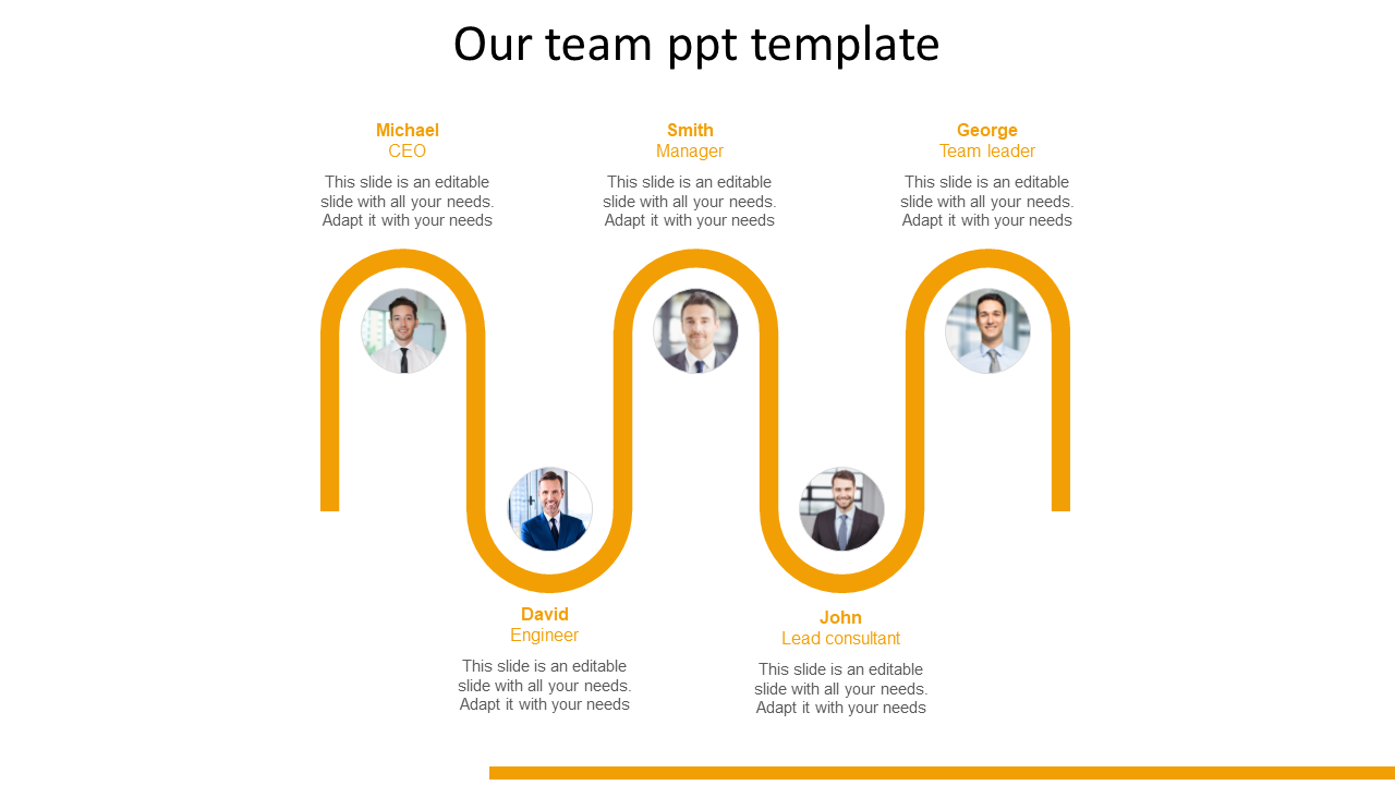 our team slide template serpentine model