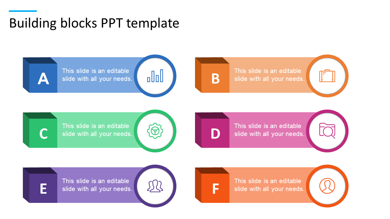 Building Blocks PPT Template Design For Presentation