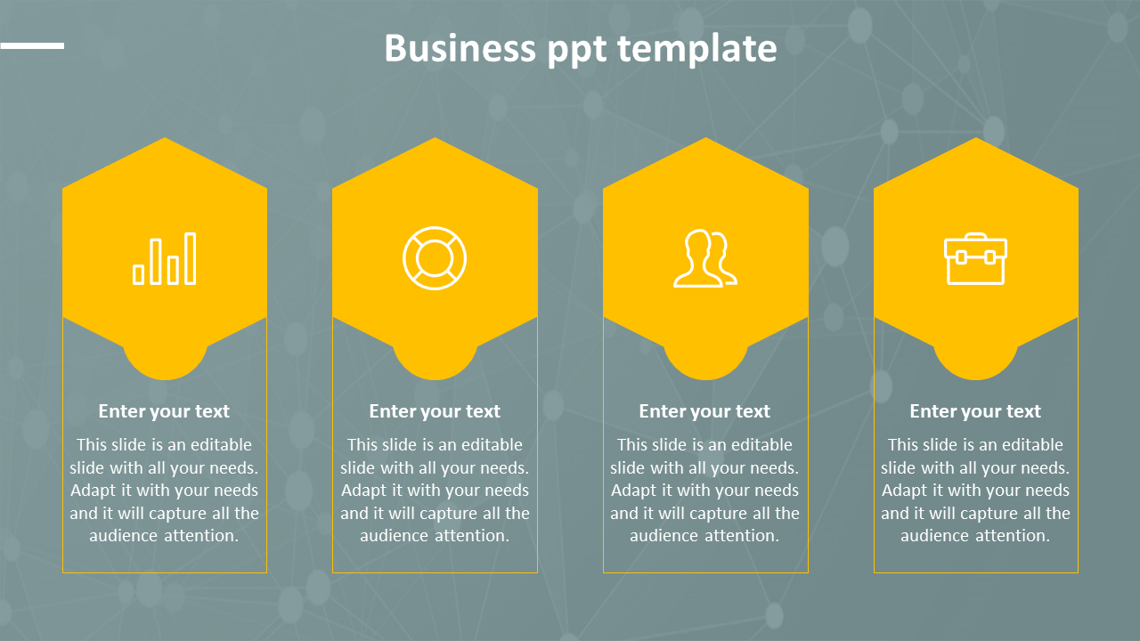 Business PPT Template Hexagonal Design Presentation