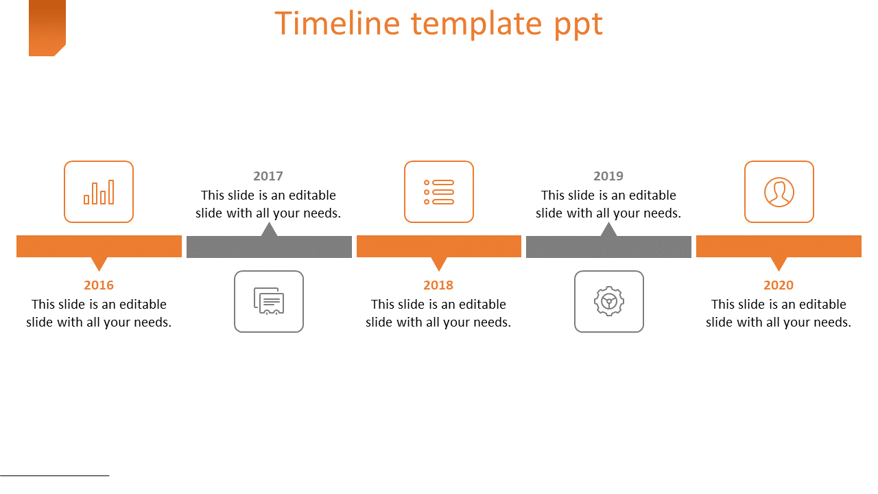 Simple Timeline Template PPT PowerPoint For Presentation