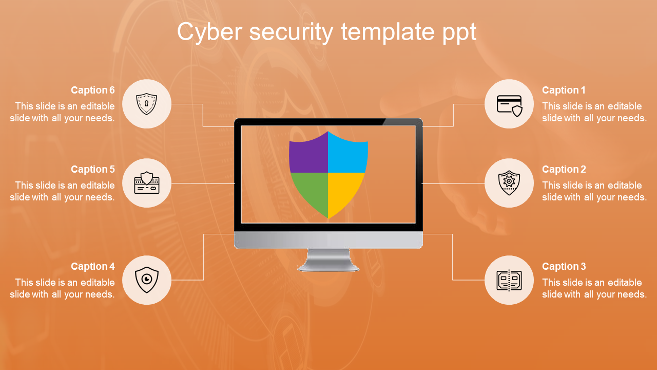 Our Predesigned Cyber Security Template PPT With Six Nodes