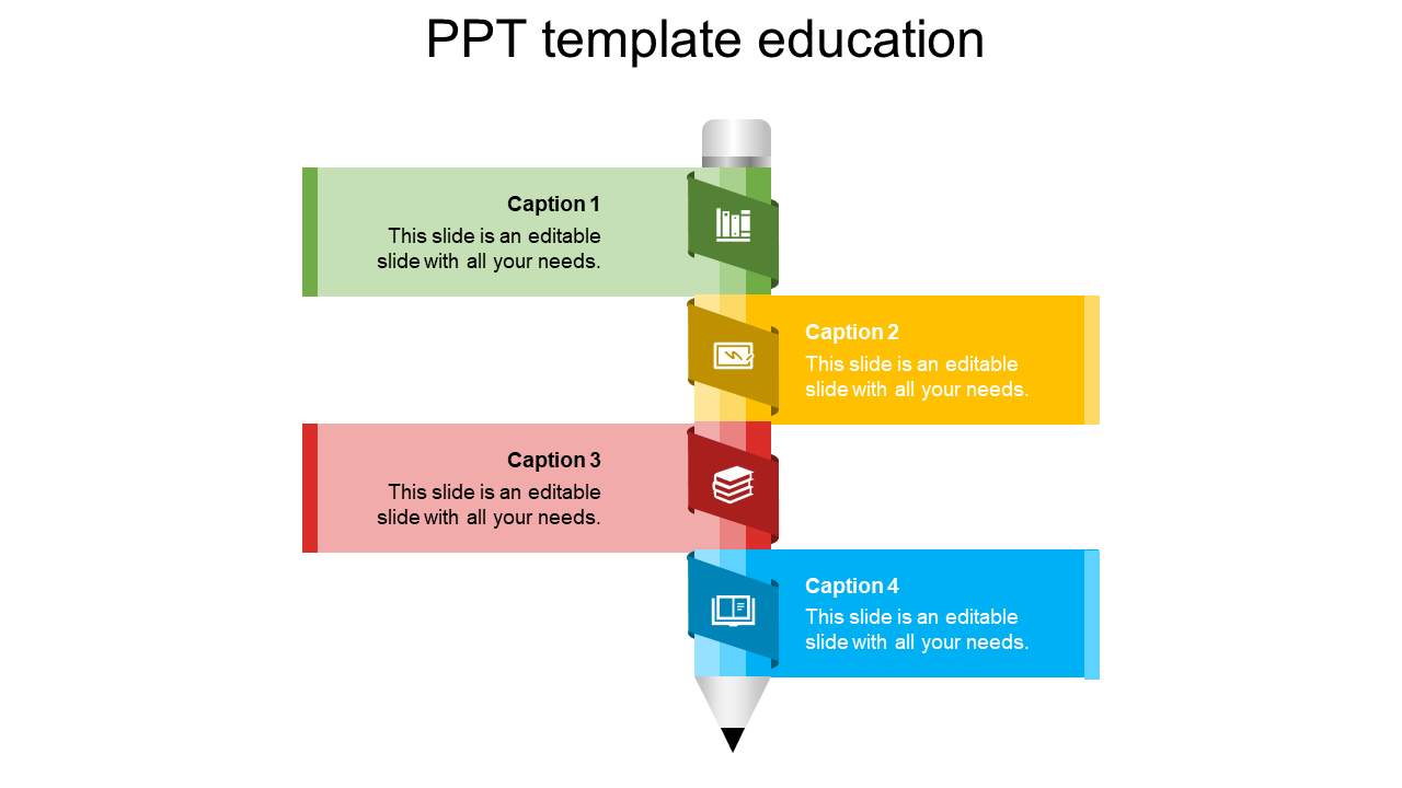 Simple PPT Template Education Slides With Four Node