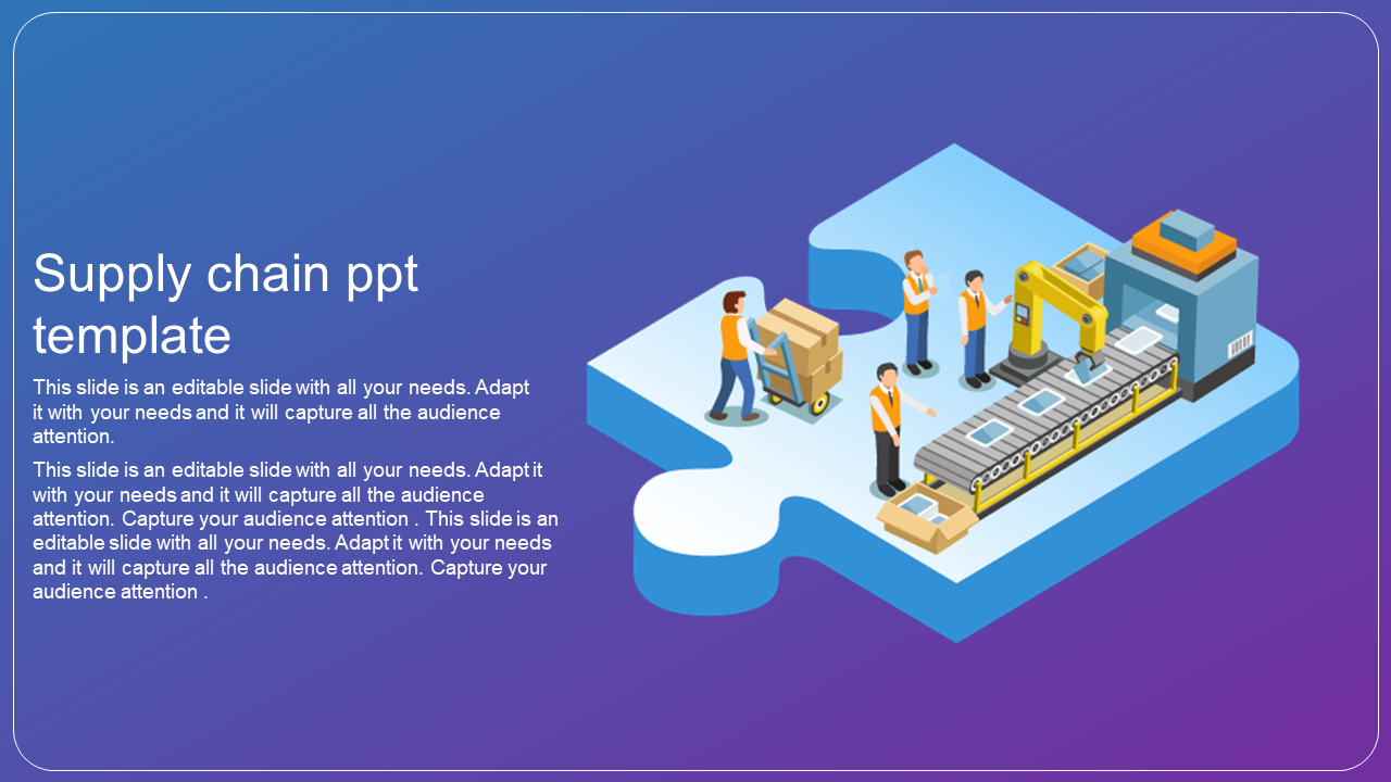 Simple Supply Chain PPT Template Slide Design-One Node