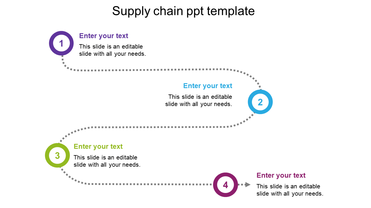 Our Predesigned Supply Chain PPT Template-Four Node