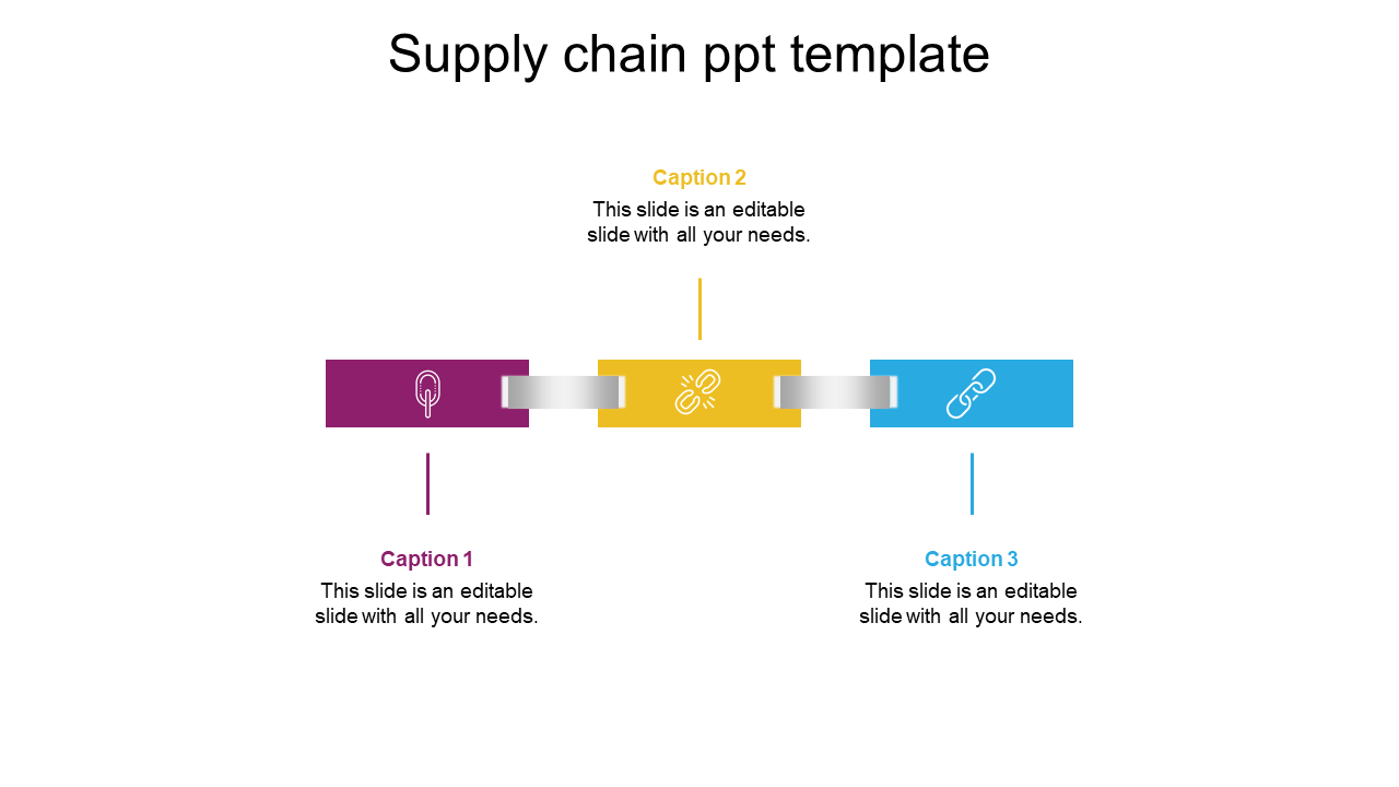 Creative Supply Chain PPT Template With Three Nodes