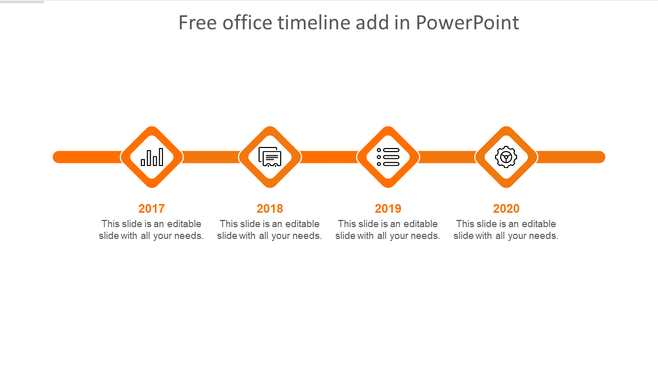 Free Office Timeline Add In PowerPoint Presentation Slide