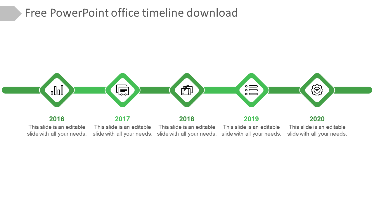 Free PowerPoint Office Timeline Download Template