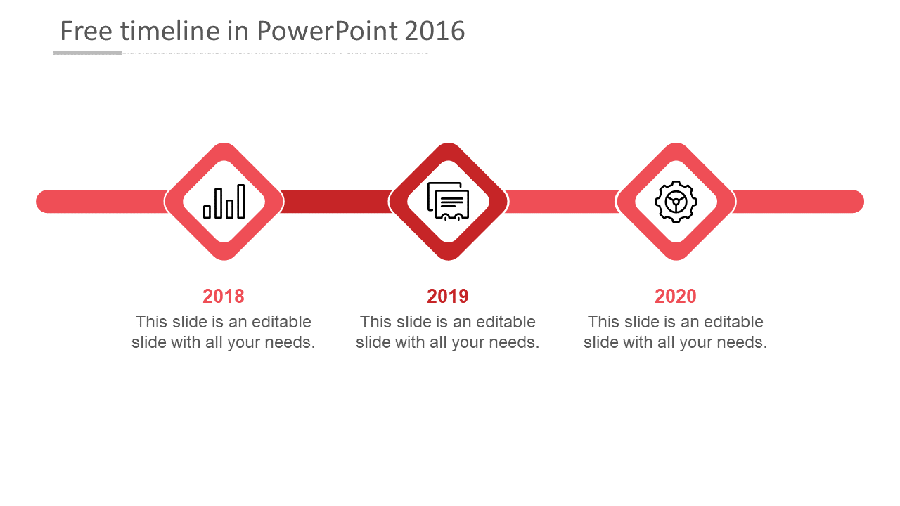 Free Timeline In PowerPoint 2016 Slide Template Design