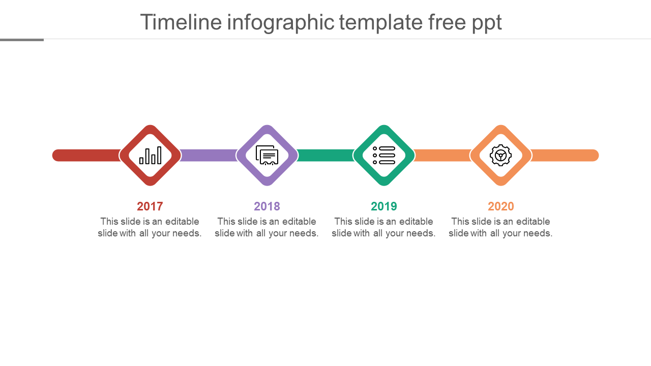 Effective Timeline Infographic Template Free PPT-Four Node