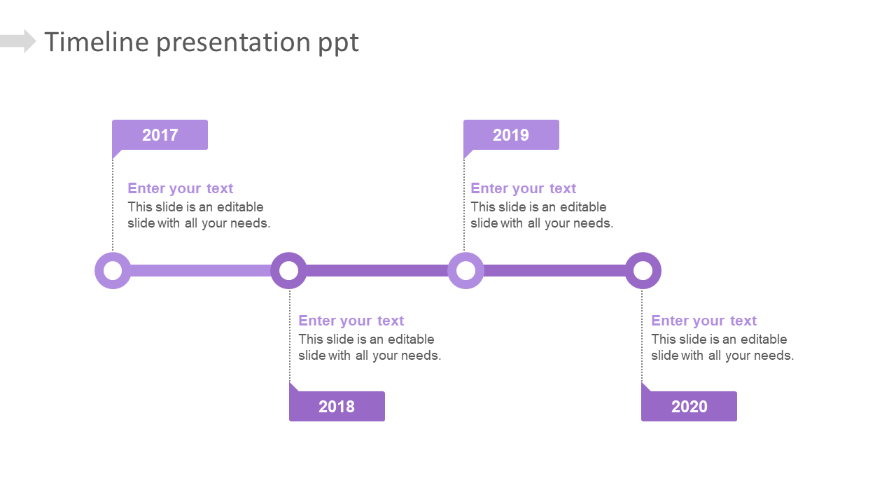 Use Timeline Presentation PPT With Four Nodes Slide