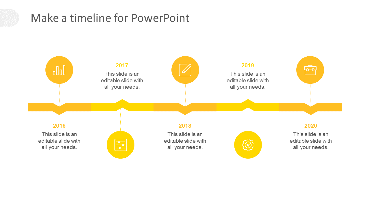 Make A Timeline For PowerPoint With Five Node