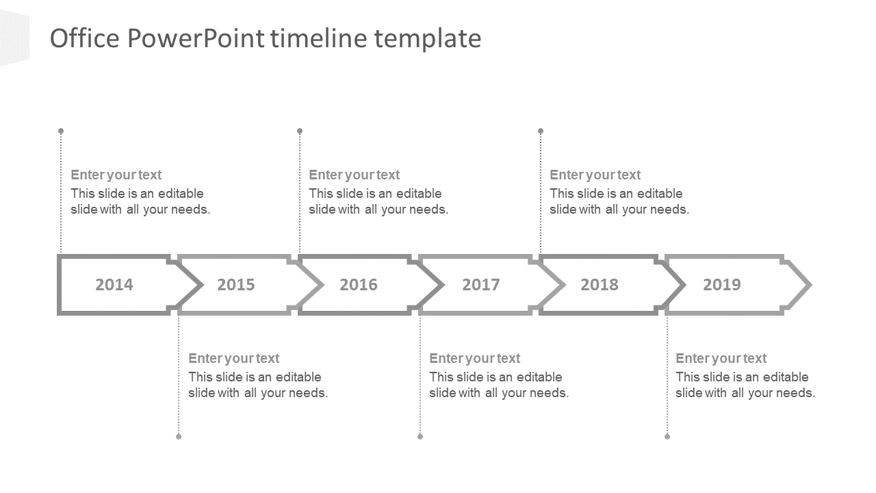 Attractive Office PowerPoint Timeline Template Model