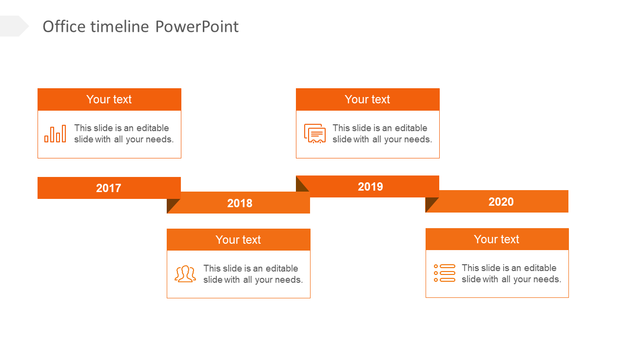 Attractive Office Timeline PowerPoint 2016 Template