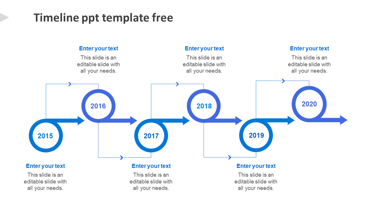 Elegant Timeline PPT Template Free With Blue Color