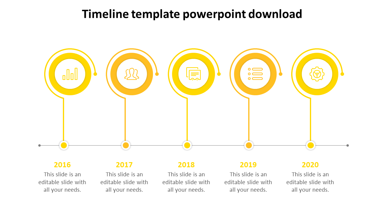 Creative Timeline Template PowerPoint Download-Five Node