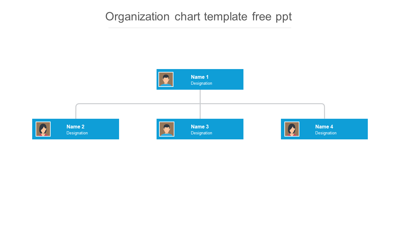 Get Organization Chart Template Free PPT-Four Node