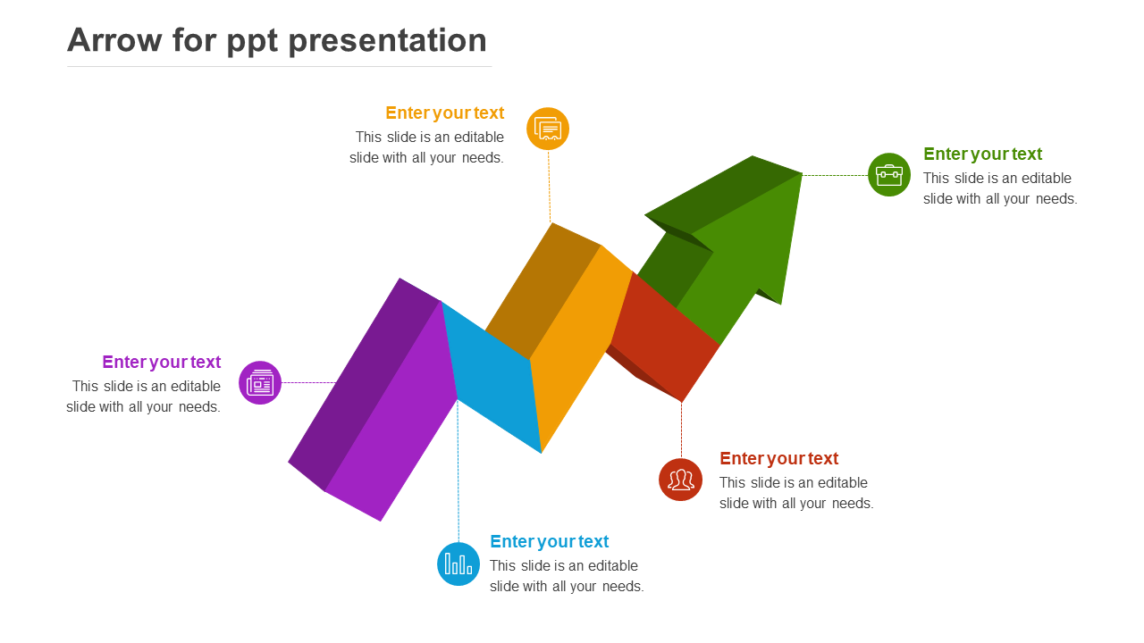 Best Business Growth Arrow For PPT Presentation Slide