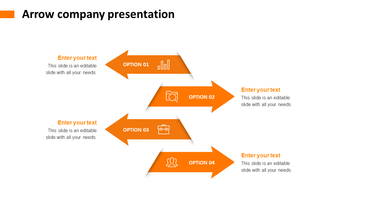 Affordable Design Arrow PowerPoint With Four Nodes