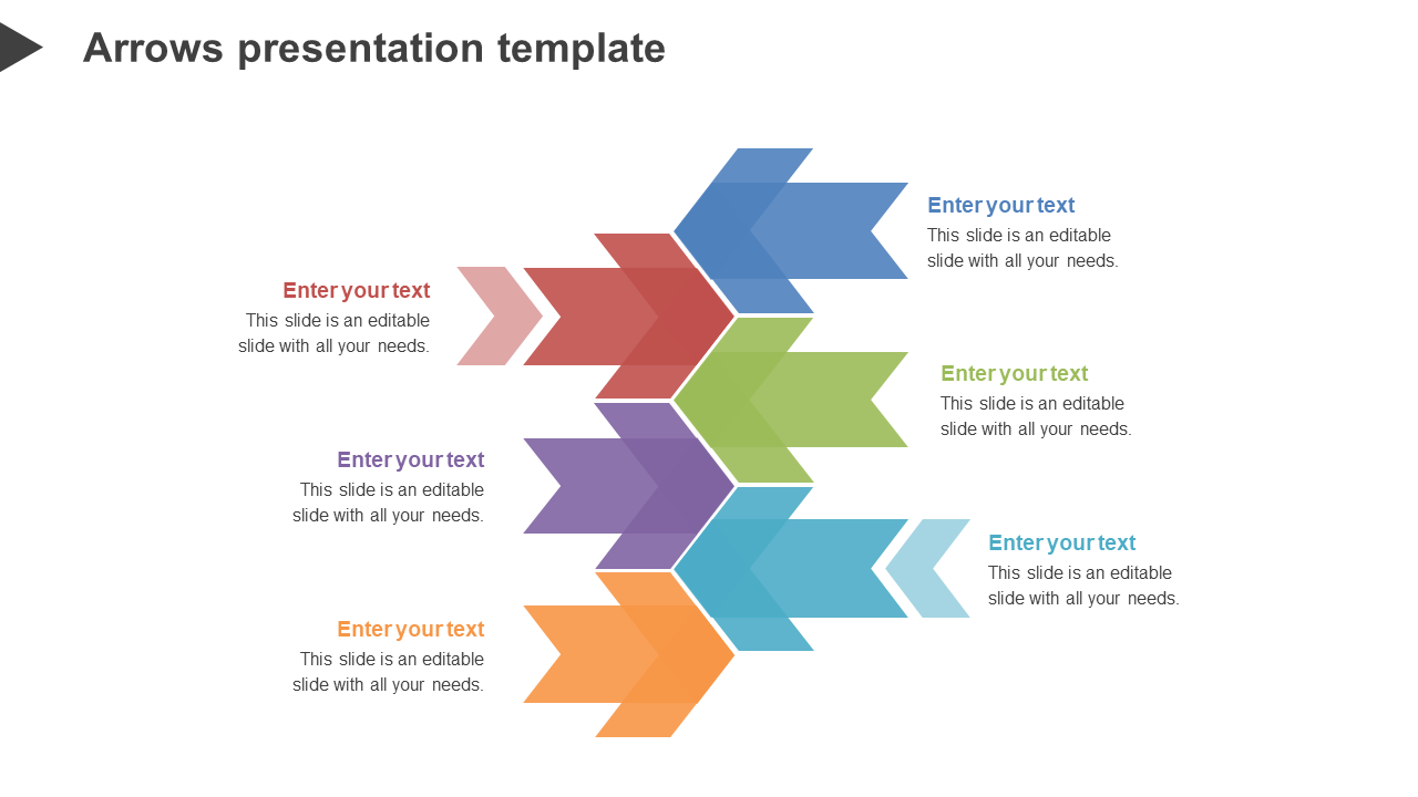 Zig-Zag Arrows Presentation Template PowerPoint Slide