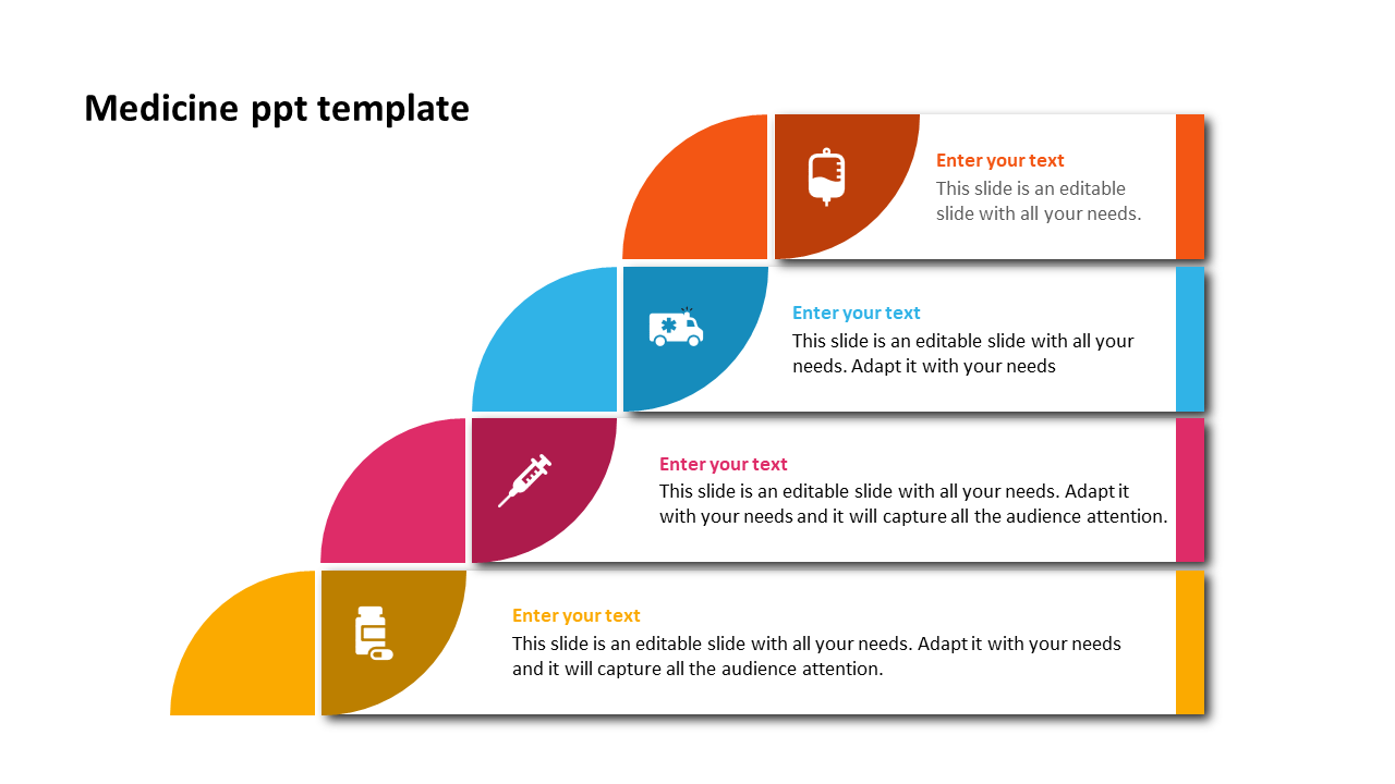 Attractive Medicine PPT Template Designs-Four Node