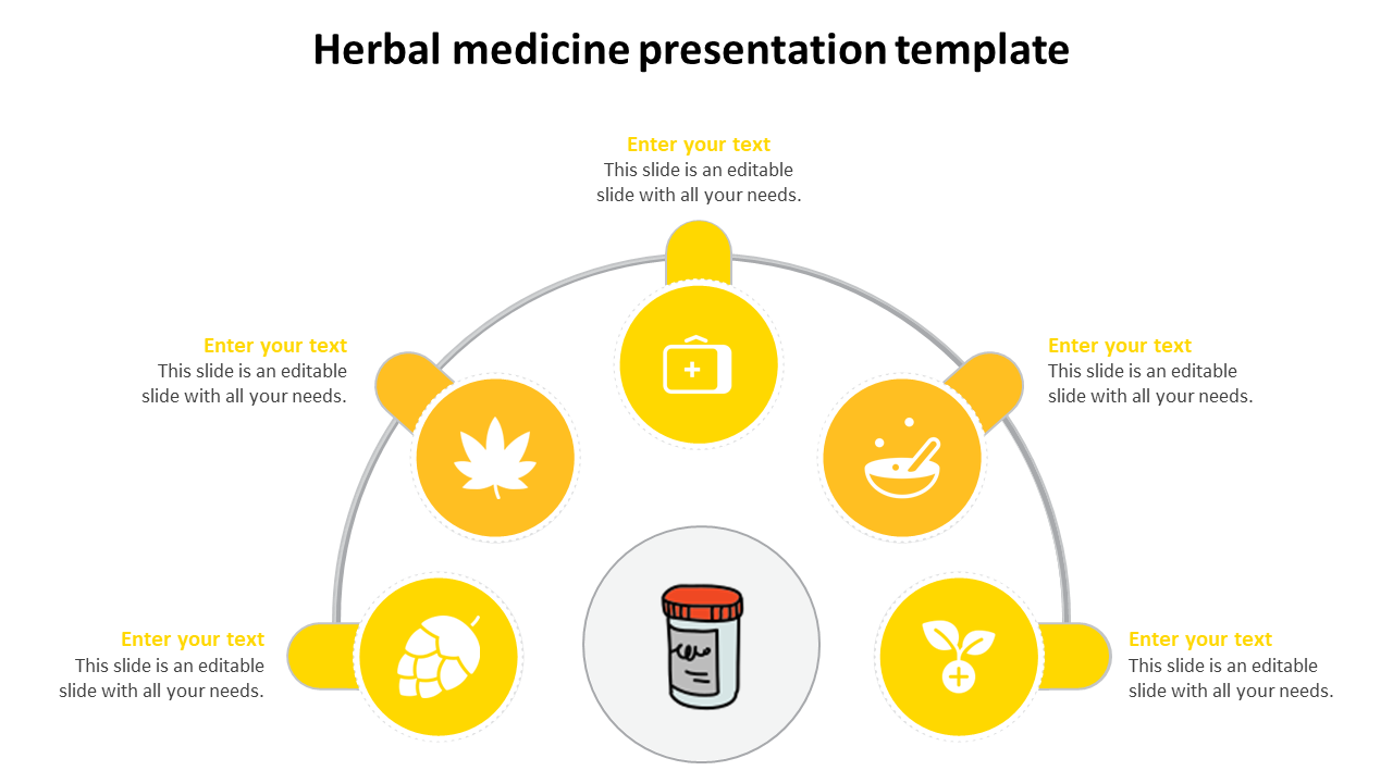 Herbal Medicine Presentation Template With Five Node