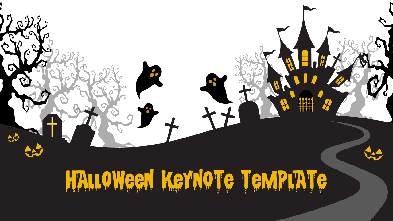 Dark Scary Halloween Keynote Template and Google Slides