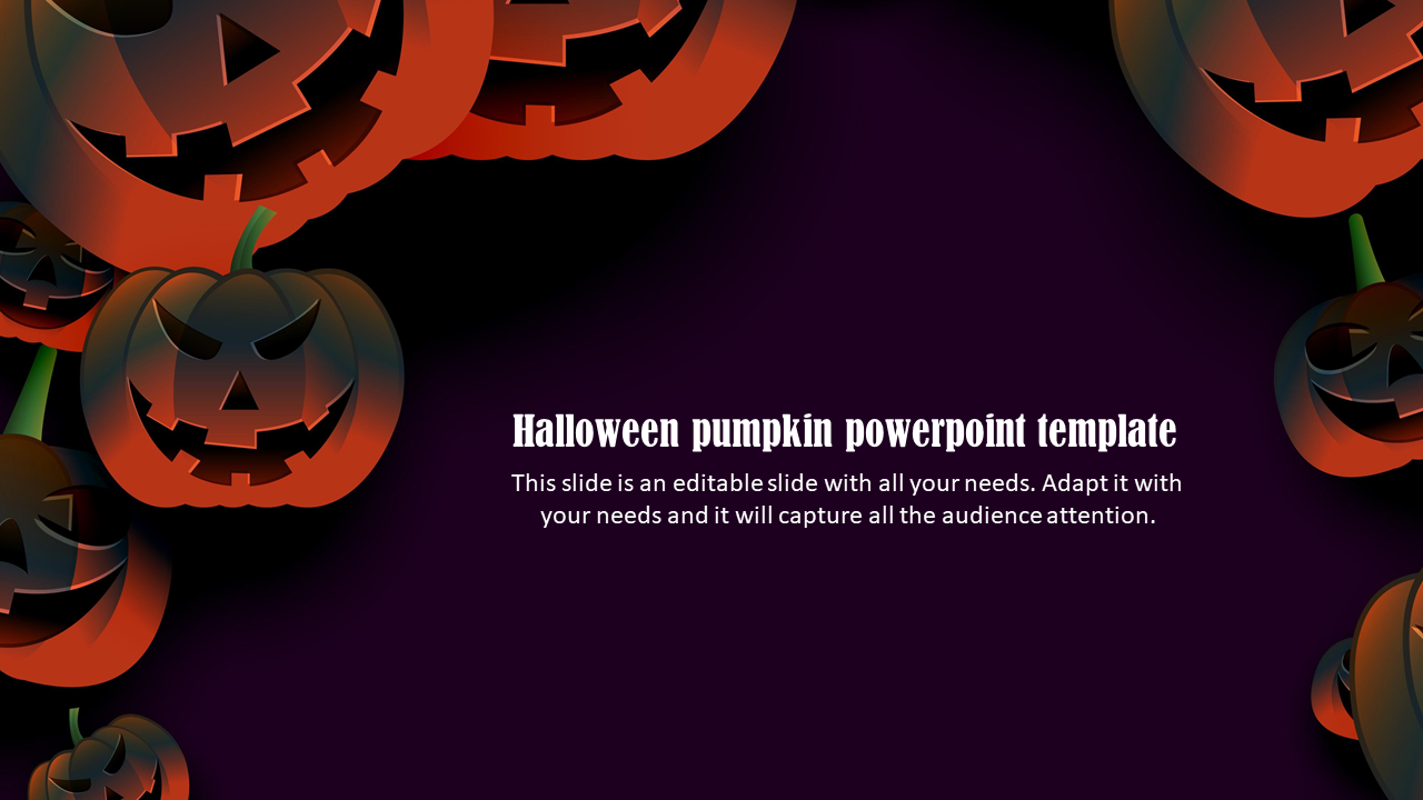 Halloween Pumpkin PowerPoint Template With Jack O Lantern