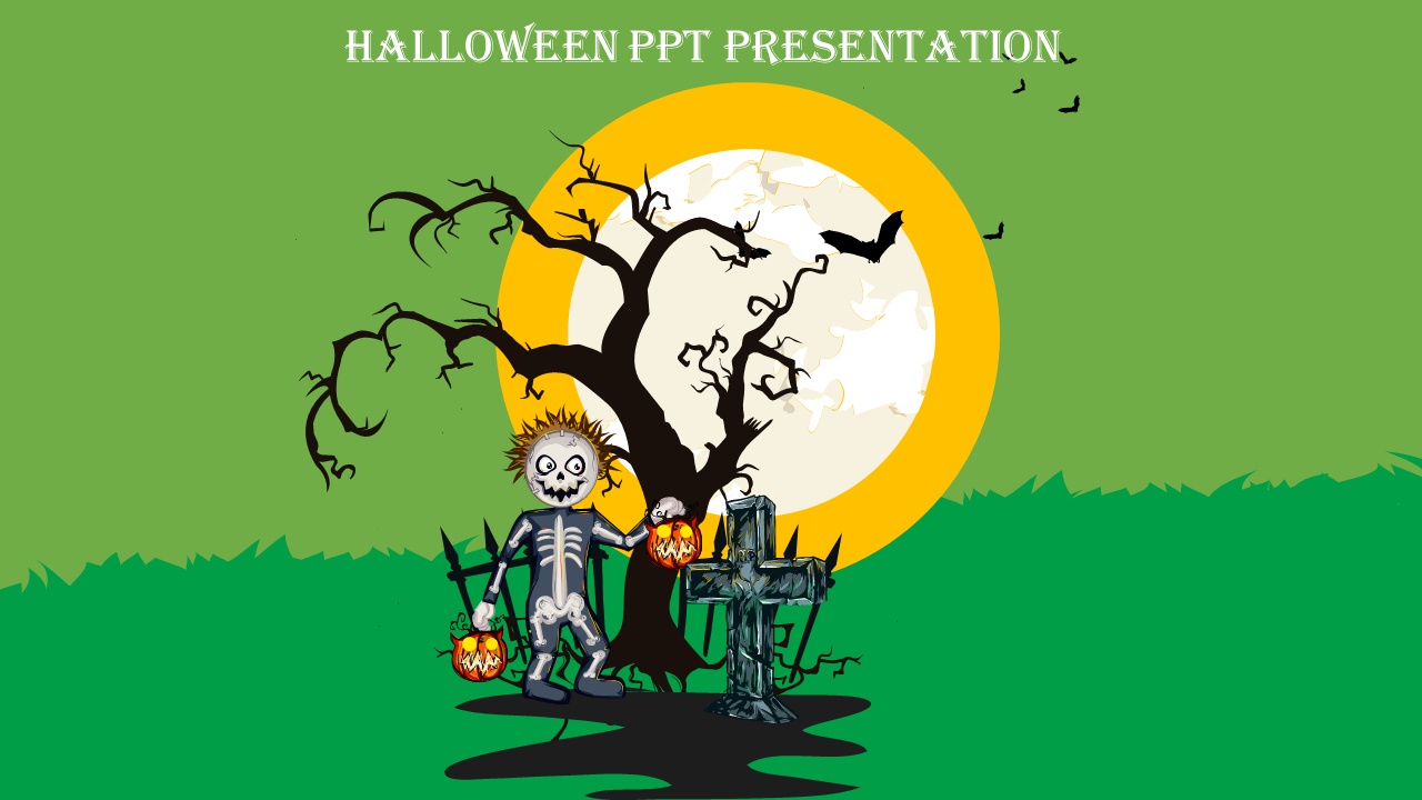 Attractive Halloween PPT Presentation Slide Template Design