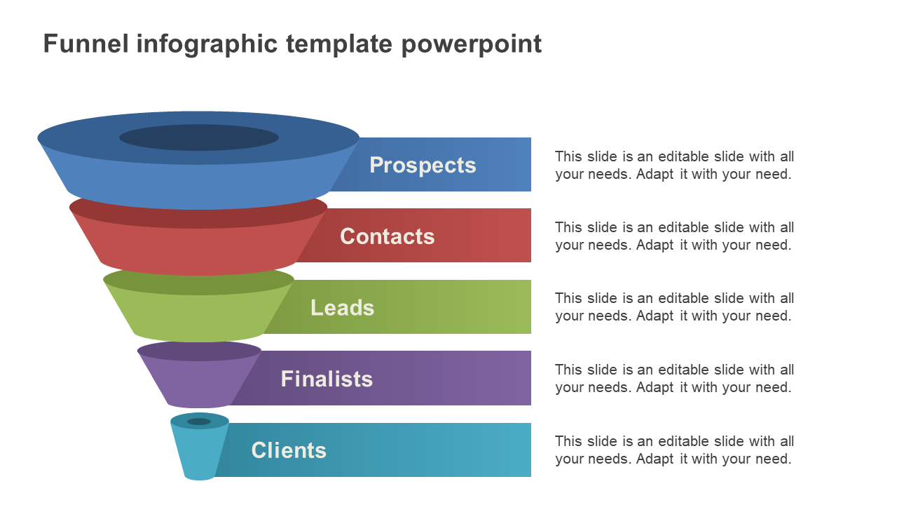 Funnel Infographic Template PowerPoint Slide Presentation