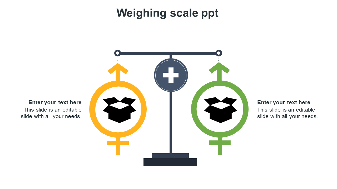 Customized Weighing Scale PPT Template Presentation